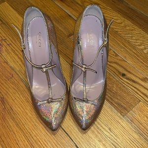 Gucci metallic heels